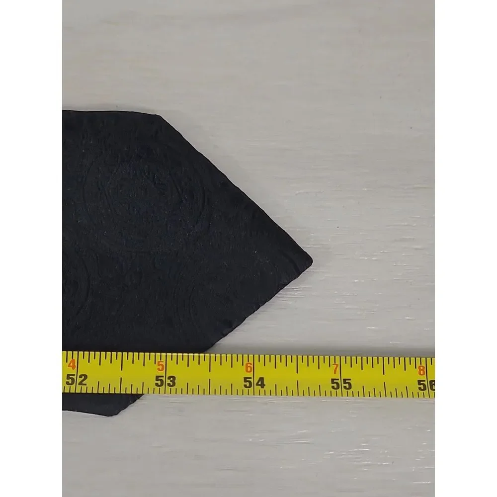 Vintage Gino Pompeii Mens Necktie Black Textured Geometric Print Made In Italy‎